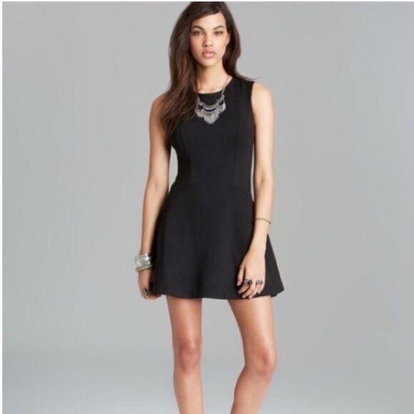 Free People Black Cha Cha Skater Dress Small - Picture 1 of 4